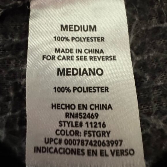 Grizzly Sherpa Adult Medium 1/4 Quarter Zip Fuzzy Warm Long Sleeve Sweater Shirt - Picture 8 of 8